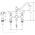 thumbnail image 2 of Whitehaus WHKBTCR3-9201-NT-AB Vintage Iii Plus 1.5 GPM Widespread Kitchen Faucet - Brass, 2 of 3