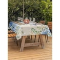 thumbnail image 3 of Outdoor Tablecloth with Umbrella Hole for Patio/Picnic/Party/Camping, Watercolor Flowers Waterproof Table Cloth Rectangle Table Cover Washable, Blue Green Botanical Flower Butterfly Beige (60"x 84"), 3 of 9