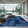thumbnail image 2 of ODIKA 8'x10' Washable Area Rug Deep Blue Geometric Balance and Design Elegant Symmetrical Abstract Shapes in for Living Room, Under Sectional, Family , Durable, Non-Slip, 2 of 7