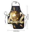 thumbnail image 4 of Fuzoiu 2025 New Year 3 Print Waterproof Apron, Kitchen Apron for Women Men Chef, Apron for Christmas Dinner Party Cooking Baking Crafting House Cleaning Kitchen, 4 of 7