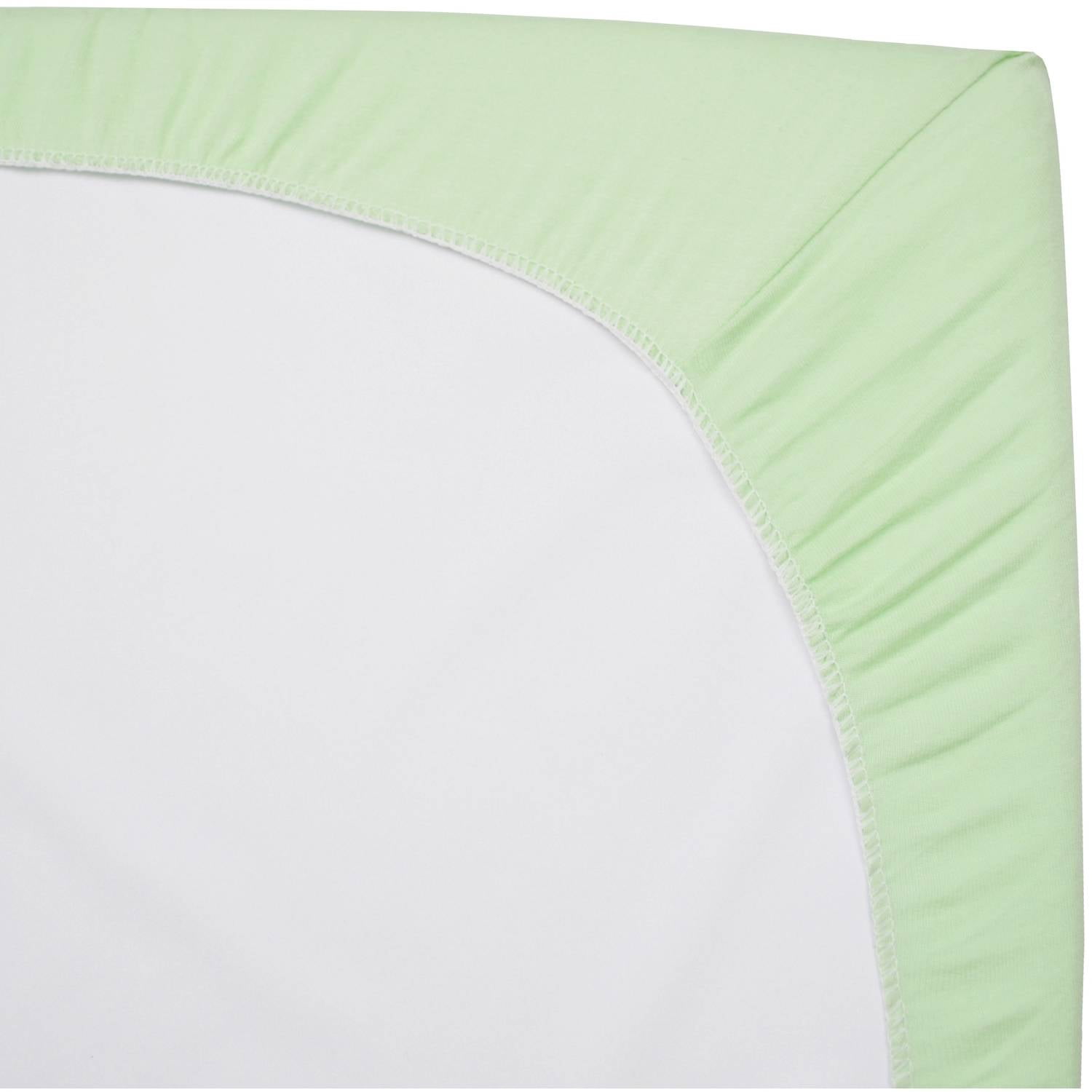 American Baby Company 2 Pack 100% Cotton Knit Fitted 18" x 36" Cradle/Bassinet Sheet - Compatible with Mika Micky Bassinet, Celery, Soft Breathable, for Boys and Girls