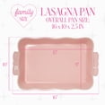thumbnail image 6 of Paris Hilton Ceramic Stoneware Rectangular Lasagna Baker, 13 x 9 x 2.5 Inches, Oven Safe to 450°F, Dishwasher & Microwave Safe, Pink with Bow Handles, 6 of 7