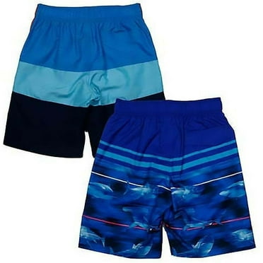 Gerry Youth Boy's 2 Pack Swim Short UPF50  Swim Trunks, BLUE - BLUE, S 7/8 New with box/tags