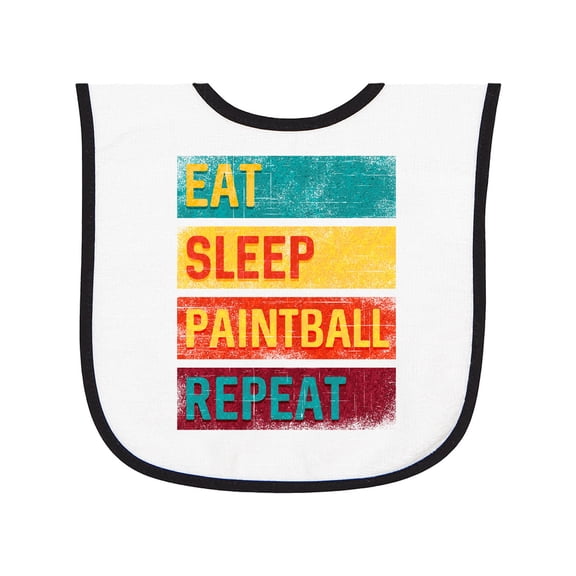 Inktastic Eat Sleep Paintball Repeat Baby Terry Cloth Bib
