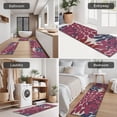 thumbnail image 5 of Red and Blue Floral Pattern Kitchen Rugs Sets Of 3,Kitchen Runner Rugs Non Skid Washable,Decorative Kitchen Floor Mats for Kitchen,Sink,Laundry,17"x30"+ 17"x47" + 17"x59", 5 of 6