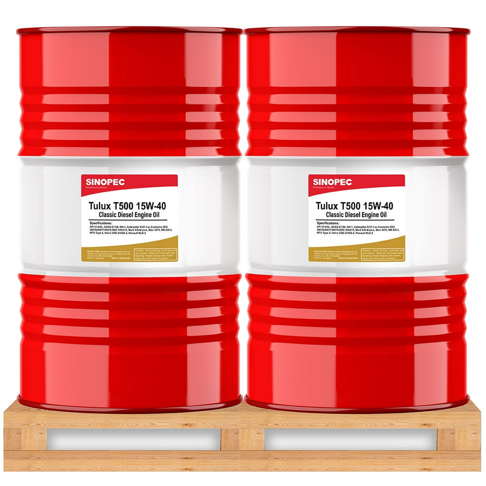 15W40 T500 Classic Diesel Engine Oil 55 Gallon Drum (2 Pack
