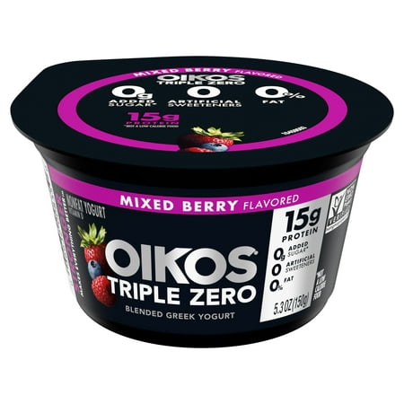 Oikos Triple Zero Mixed Berry Greek Yogurt, 5.3 Oz.