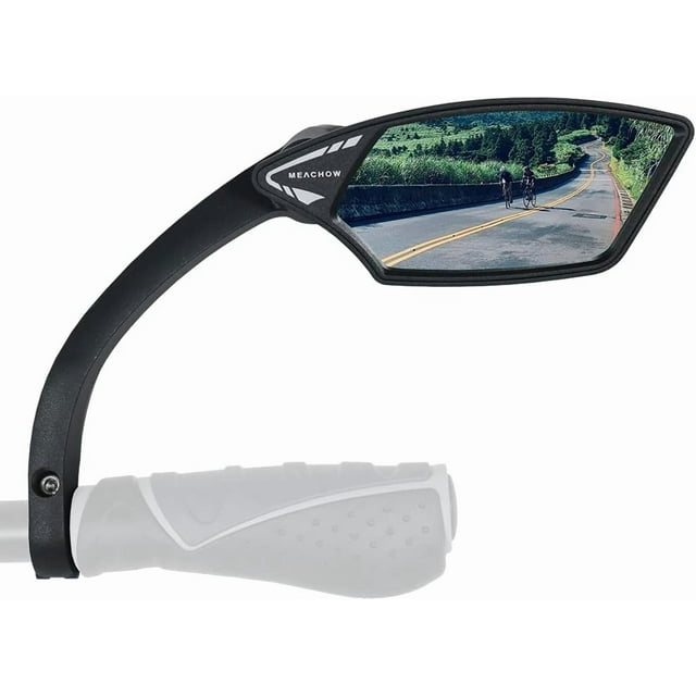 New Handlebar Bike Mirror Scratchand BlastGlass Lens Rotatable Rearview Mirror Bicycle Mirror ME(Silver Right Side)