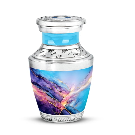 SABURIAL Purple Urn - Mini Funeral Urn For Adult Ashes Women - Memorial Urns For Male & Female - Decorative Cremation Urns - 3 Inch
