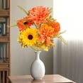 thumbnail image 4 of Autumn Artificial Flower Bouquet,Roses and Pumpkins Realistic Fall Arrangement for Home Table Centerpiece or Seasonal Wedding Decor, Fall Decoration, Artificial Flower Arrangement,C5,1PC, 4 of 10