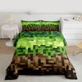 thumbnail image 2 of Castle Fairy Pixelated Blocks Miners Twin Comforter Sets,Plaid Video Game Bedding Set, 2 of 8