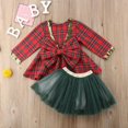 thumbnail image 5 of Enfants Bébé Filles Noël Partie Plaid Robe Tutu Jupes Robes Automne Vêtements Ensemble 2PCS, 5 of 5