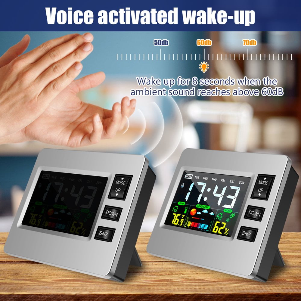 Réveil Numérique Avec écran Lcd, Affichage De Température Et Humidité