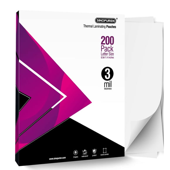 Letter Size Laminating Sheets 8.5 x 11, 3Mil Thick, 200 Pack Thermal Laminating Pouches for Heat Seal Laminators, Glossy Finish for School, Office, C
