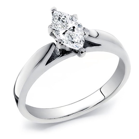 14k Yellow Gold Marquise Cut Diamond Solitaire Ring 0.50 cttw. (G-H Color, SI Clarity) Size 12