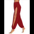 thumbnail image 2 of Pantalones Harén con Abertura Alta para Mujer, Pantalones Harén Hippies. Vino Tinto S, 2 of 7