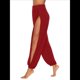 thumbnail image 2 of Pantalones Harén con Abertura Alta para Mujer, Pantalones Harén Hippies. Vino Tinto S, 2 of 7