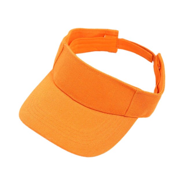 Sombrero con visera para el sol, sombrero de playa de algodón con parte vacía para adultos, niños, ciclismo, deportes al aire libre Naranja