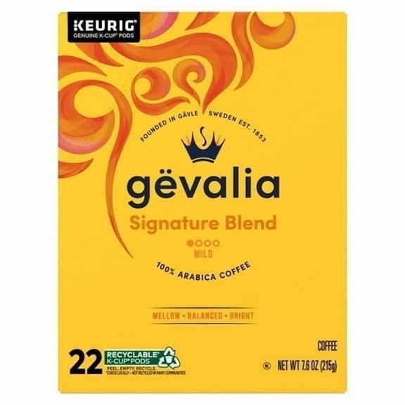 (2 pack)Gevalia Signature Blend Mild Light Roast K-Cup® Coffee Pods, 22 ct Box