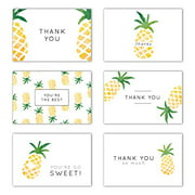 Gooji 4x6 Pineapple Thank You Cards (Bulk 36-Pack) Matching Peel-and-Seal White Envelopes | Assorted Set, Watercolor, Colorful Graphics | Birthday Party, Baby Shower, Weddings, Graduation