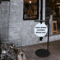 thumbnail image 4 of Magnetic Chalkboard Sidewalk Sign: Round Metal Business Sign (Black Frame/White Metal), 4 of 5