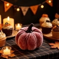 thumbnail image 3 of Orangide Pumpkin Decoration Velvet Fabric Simulated Pumpkin Ornament for Fall Thanksgiving Table Centerpiece Shelf Display, 3 of 6