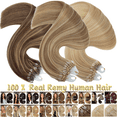 thumbnail image 5 of Benehair 100% Remy Real Human Hair Extensions Micro Ring Easy Loop In Hair Tips Nano Beans Russian Remy Hair Thick Strands 50g 16"-24" Striaght Ombre, 5 of 12