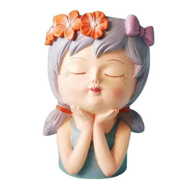 Macetas para cabeza, macetas coleccionables, decoración de mesa, jarrón, figurita, maceta para bonsái Estilo H