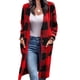 thumbnail image 5 of Long Sleeve Outwear, Elegant Pocket Button Up Plaid Coat Soft For Women For Dating ANGGREK No, 5 of 5