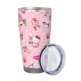 thumbnail image 2 of Lsque Sanrio Pattern 20oz Car Cup with Lid and Straw, Insulated Coffee Cup with Straw Topper, Spill Proof Travel Coffee Mug, Stainless Steel Tumble, 2 of 8