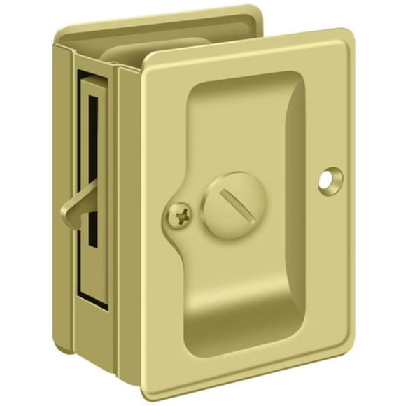 Deltana Sdla325U3 Cerradura De Bolsillo De Privacidad Ajustable Y Resistente, Latón Pulido, 3-1/4" X 2 1/4"
