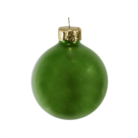 Whitehurst Pearl Finish Glass Christmas Ball Ornaments - 2.75" (70mm) - Soft Green - 12ct