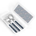 thumbnail image 4 of Salouo Cartoon Deers Pattern 3 Pieces Toddler Utensils, Kids Silverware Set Stainless Steel Utensils for Kids Children Safe Spoons Forks & Knife Dishwasher Safe, 4 of 8