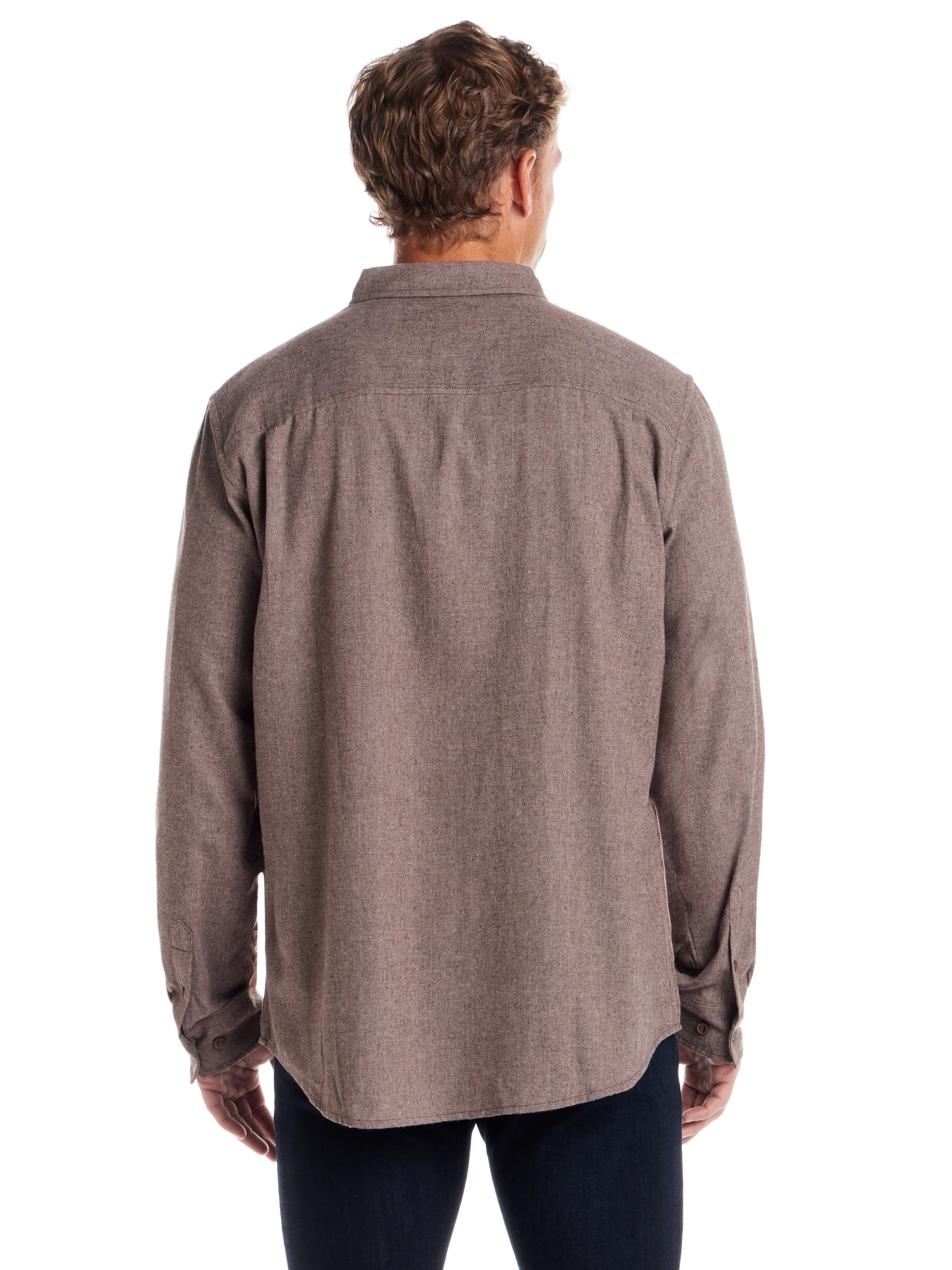 Frontier Threads Men's Long Sleeve Button Down Solid Flannel