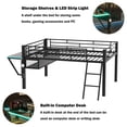 thumbnail image 6 of Bellemave Mid Loft Bed with Desk and Storage Esports Gaming Series Metal Loft Bed with LED Lights Full Size Loft Bed Frame with Shelf for Teens, Gamers, No Box Spring Needed, Full, 6 of 12
