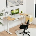 thumbnail image 2 of Costway Bureau Debout Électrique 55"x28 Pouces Réglable Assis-Debout avec Port USB Naturel, 2 of 10