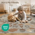 thumbnail image 4 of ODIKA 8'x10' Washable Area Rug Durable, Non-Slip Abc Circle Letter Motif Classroom Childcare Oval Playroom Alphabet Flowing for Living Room, Under Sectional, Family, 4 of 7