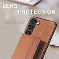 thumbnail image 6 of SaniMore for Samsung Galaxuy S23 Plus (6.6" 2023) Case, PU Leather Carbon Fibre Pattern, Flip Wallet Card Slots RFID Blocking Magnetic Car Mount Shockproof Anti-fall Protective Shell, Khaki, 6 of 8