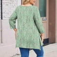 thumbnail image 4 of Oplxuo Plus Size Tops for Women 3/4 Sleeve Shirts Tunic Tops to Wear with Leggings Loose Fit Summer Fall Clothes, 4 of 4