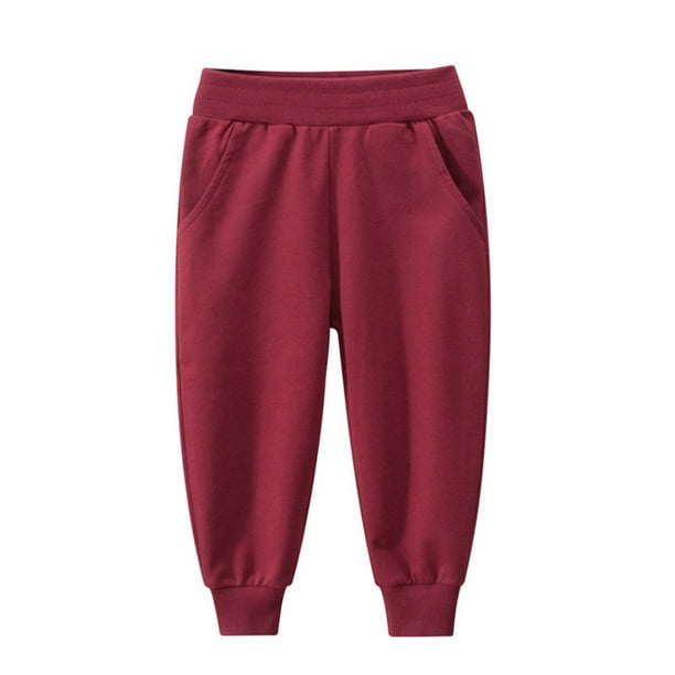 Odeerbi 18M-7Y Niños Niñas Algodón Pantalones de Deporte Deportivo Entrenamiento Pantalones de Jogger de Invierno de Color Sólido Pantalones de Joggers Sueltos