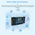 thumbnail image 2 of 50A MPPT Solar Charge Controller 12/24V Auto Focus Solar Panel Controller Battery Intelligent Regulator with 4 USB Output Adjustable Parameter LCD Display Timer Setting, 2 of 8