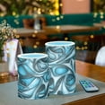thumbnail image 2 of Blue and White Shapes Set of 2 Flameless LED Candles Remote and Timer Indoor Outdoor, 2 of 7