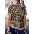 thumbnail image 3 of Blouses T-Shirts Décontractées à Manches Courtes à Blocs de Couleur Rayés pour Femmes, 3 of 4