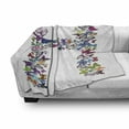 thumbnail image 3 of Letter H Soft Flannel Fleece Throw Blanket, Pattern Colorful Butterflies Lepidoptera Family Girls Exotic Nature Font, Cozy Plush for Indoor and Outdoor Use, 70" x 90", Multicolor, by Ambesonne, 3 of 6