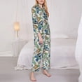 thumbnail image 3 of Honeii Dinosaurs And Leaves print Women's Pajama Sets Long Sleeve Button Down Sleepwear Nightwear Soft Pjs Lounge Sets-Medium, 3 of 7