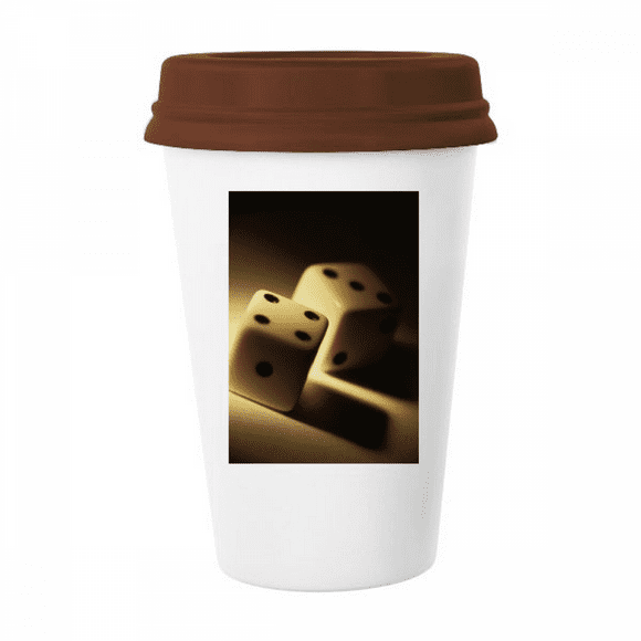 Dice Gambling Points Photo Mug Coffee Drinking Glass Pottery Cerac Cup Lid