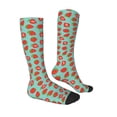thumbnail image 3 of Picia Women Crew Soft Moisture-wicking Socks Hand Drawn Strawberry Pattern Design Cotton Socks, One Size fit All, 3 of 9