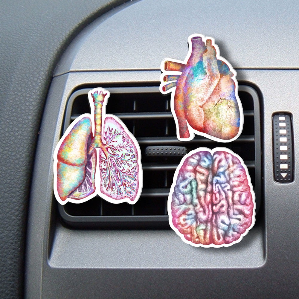 WIRESTER Set of 3pcs Car Air Freshener Fragrance Vent Clip Decoration with Lemon Scented Pad