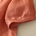 thumbnail image 7 of Fesfesfes Women's Embroidered Shirt Label-Collar 3/4 Loose Flowy Puffed Sleeves Lightweight Breathable Fabric for Casual Fall Summer Wear(Orange,2XL), 7 of 7