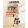 thumbnail image 3 of 3 Step Ladder, Foldable Step Stool, Aluminum Lightweight Ladder for Home Kitchen Closet, Anti-Slip Pedals, Ease of Folding, Portable, 300lbs Capacity - Black, 3 of 16